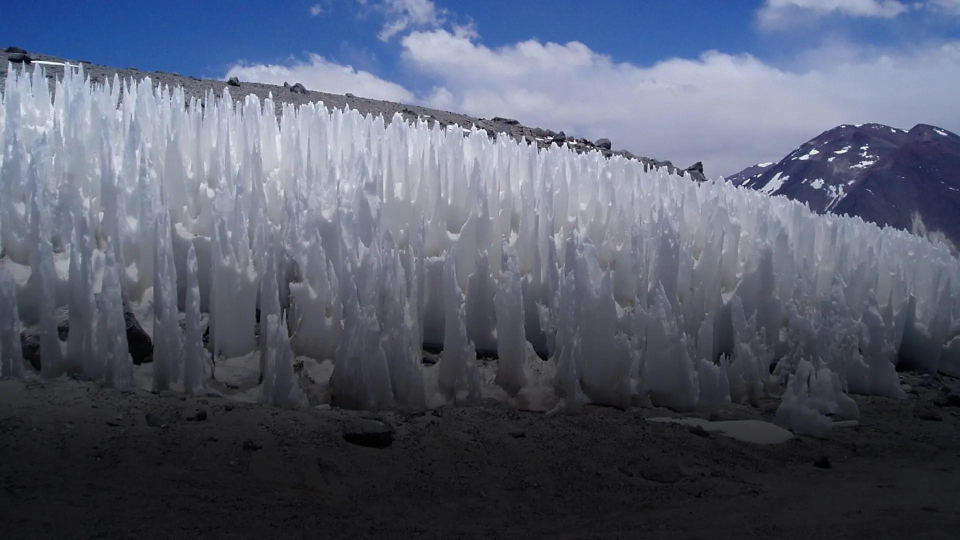Ice formations on Ojos del Solado, Chile