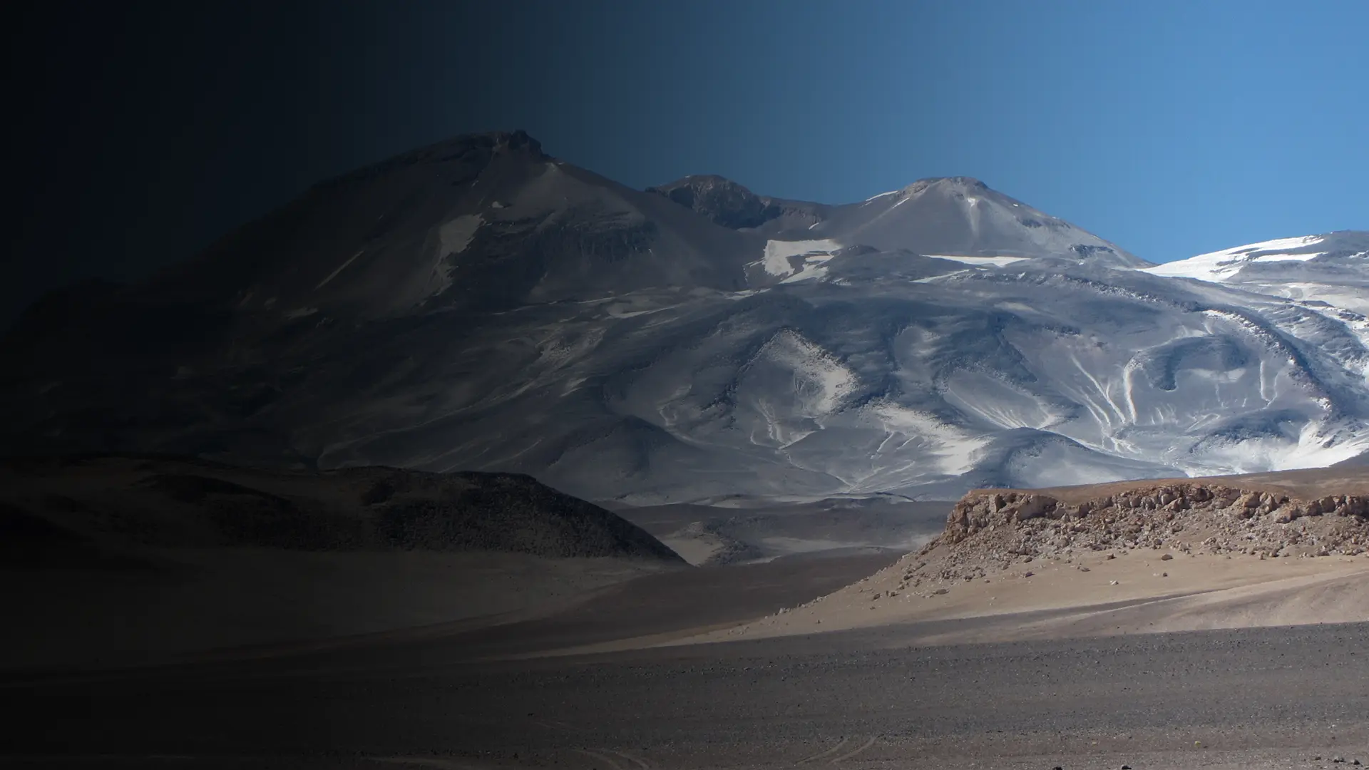 View of Ojos del Salado in Chile, at 6893m, the highest active volcano in the world.