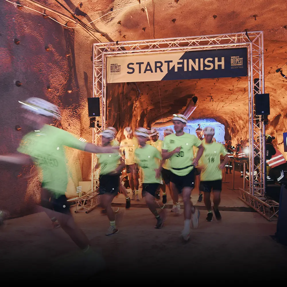 Runners take part in the World's Deepest Marathon