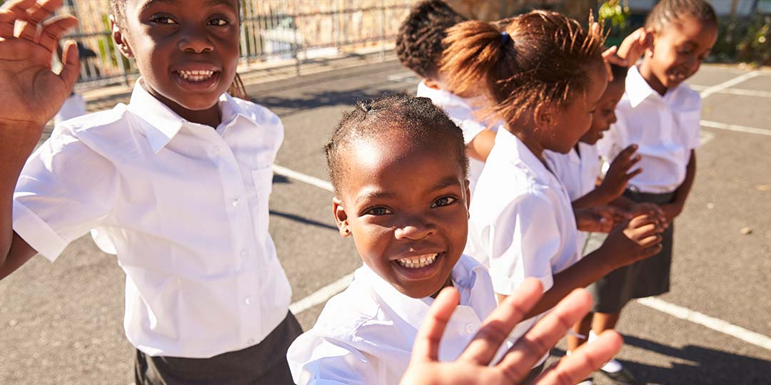 Children in a playground in Kenya