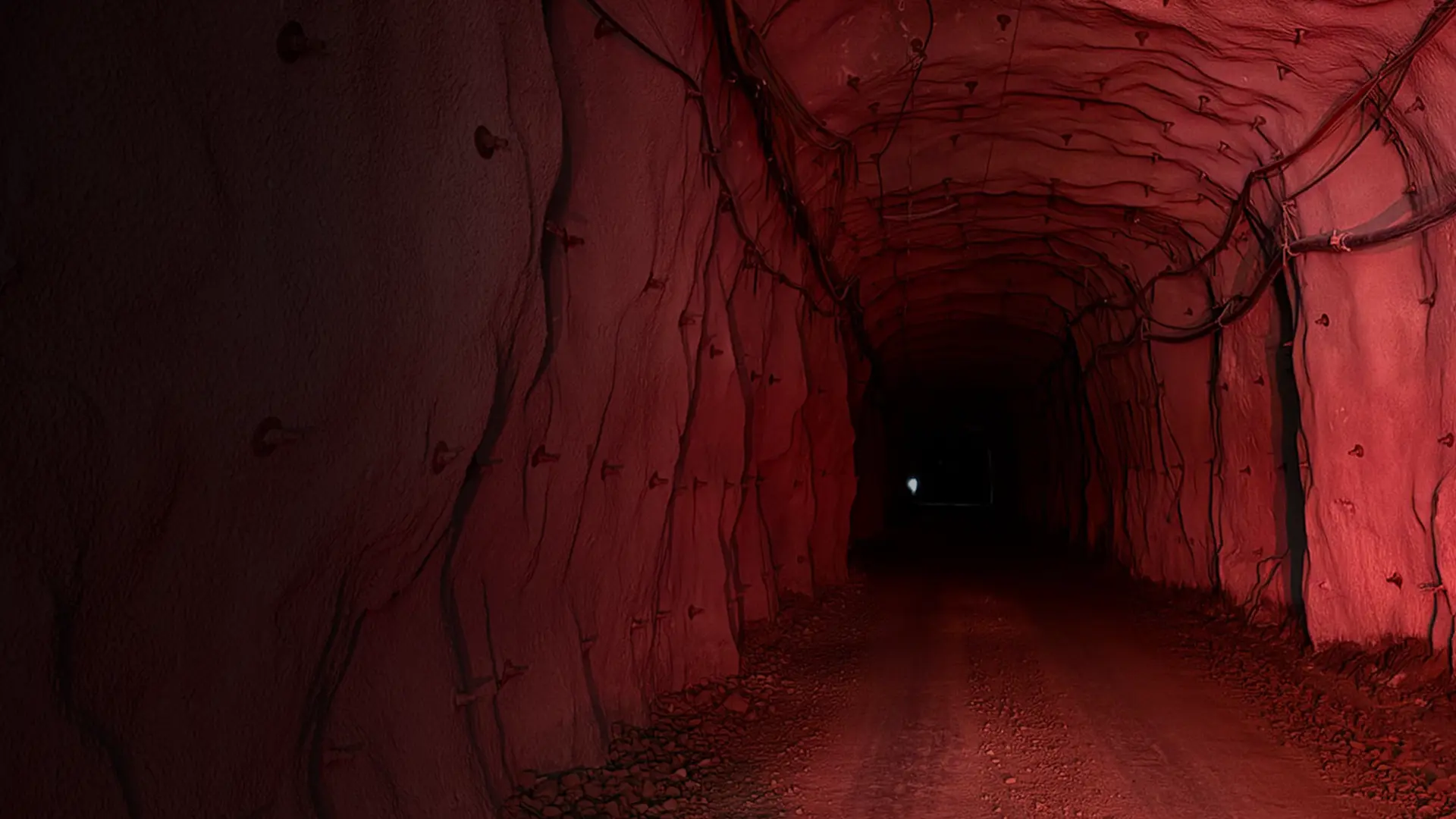 Looking down a tunnel in the Grapenberg zinc mine in Sweden, host of the deepest marathon ever run. 